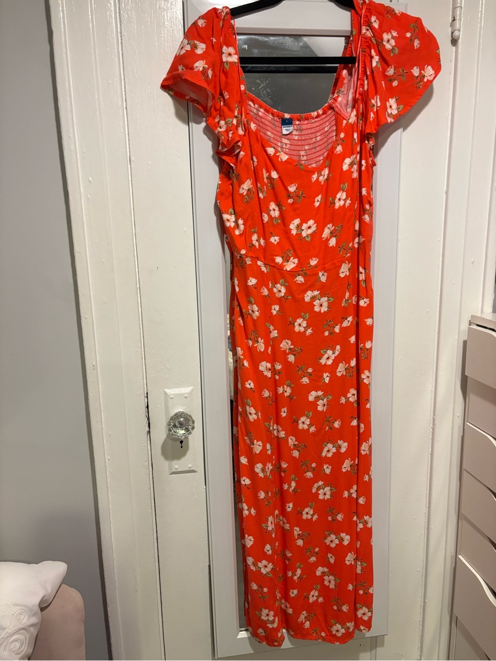 Old Navy Coral Floral Maxi Dress